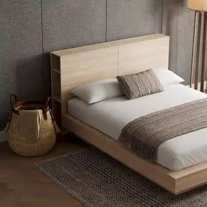 Marconi Platform Bed with Storage Headboard