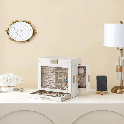 Jewelry Box with Glass Window - 6.1D x 10.3W x 12.6H