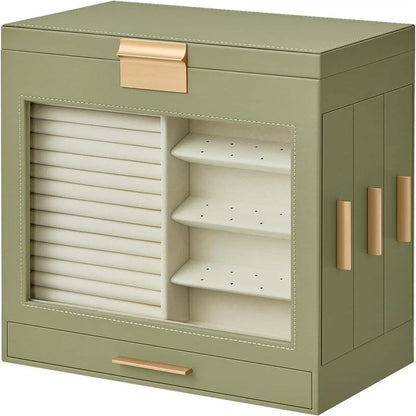 Jewelry Box with Glass Window - 6.1D x 10.3W x 12.6H