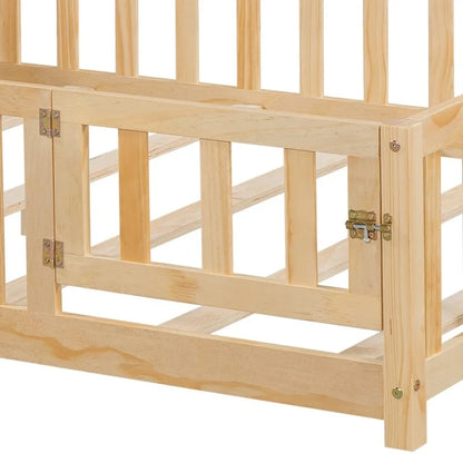 Full-size Floor Beds with Bookcases and Blackboards for Kids