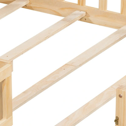 Full-size Floor Beds with Bookcases and Blackboards for Kids