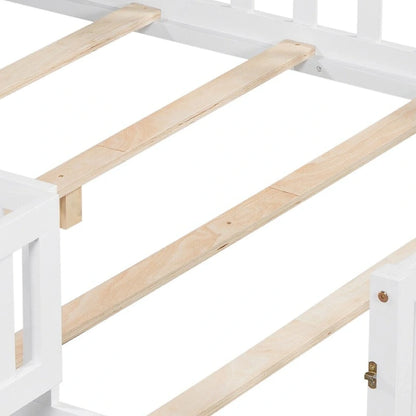 Full-size Floor Beds with Bookcases and Blackboards for Kids