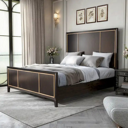 Furniture of America Nyx Modern Espresso Solid Wood Panel Bed