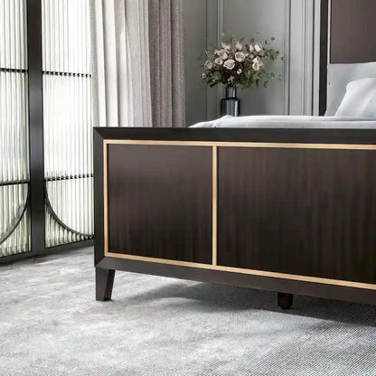 Furniture of America Nyx Modern Espresso Solid Wood Panel Bed