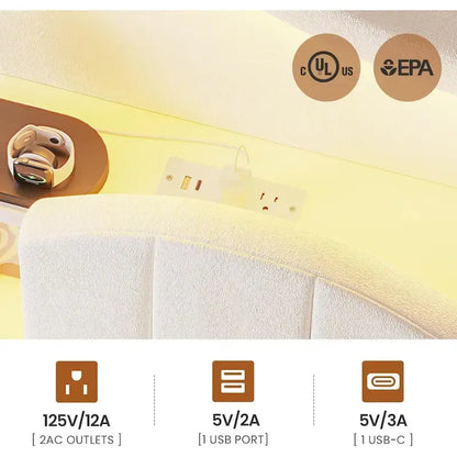 Girls Bed Frame Princess Platform Bed Crystal Button Headboard