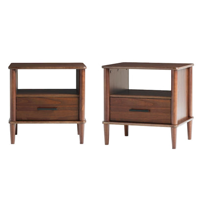 Middlebrook Designs Mid-Century Modern Solid Wood Spindle Nightstand (Set of 2)
