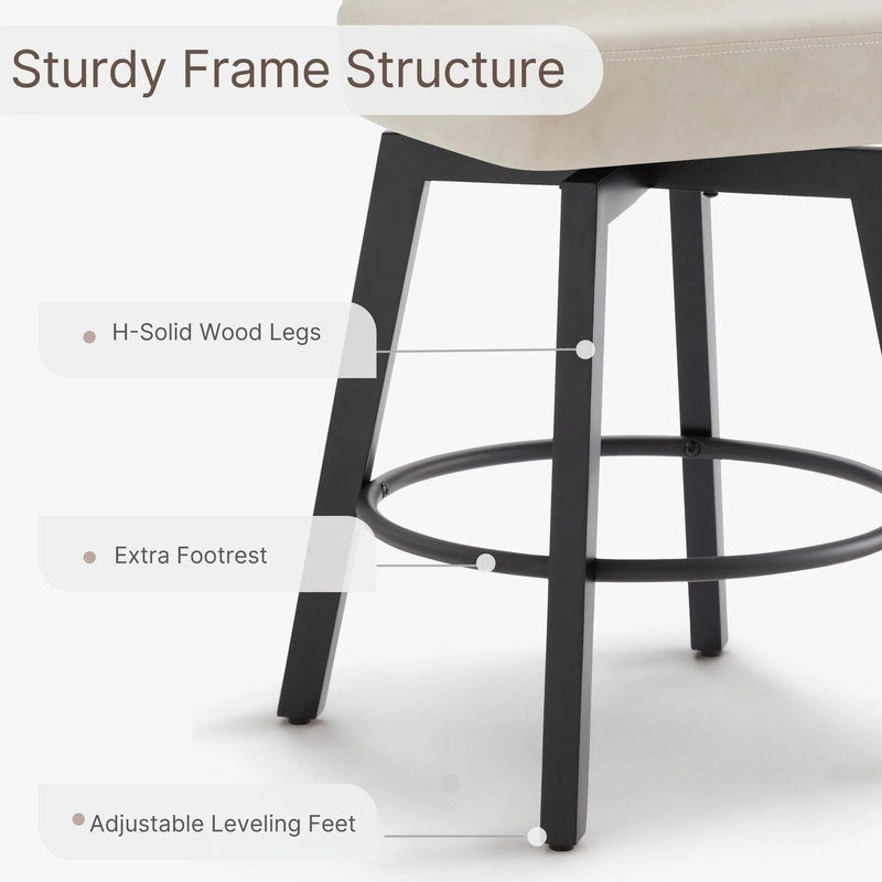 Logan Swivel Bar Stools Tufted Wingback with Nail Head