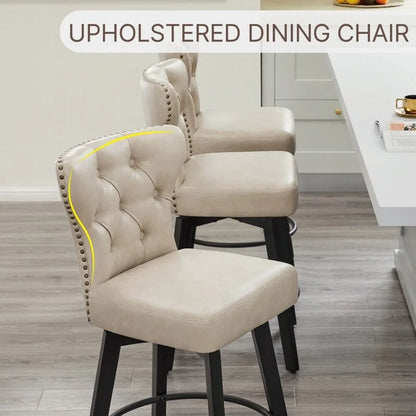 Logan Swivel Bar Stools Tufted Wingback with Nail Head
