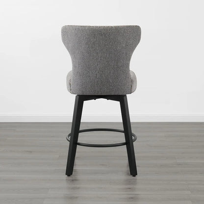 Logan Swivel Bar Stools Tufted Wingback with Nail Head