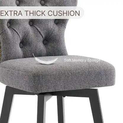 Logan Swivel Bar Stools Tufted Wingback with Nail Head
