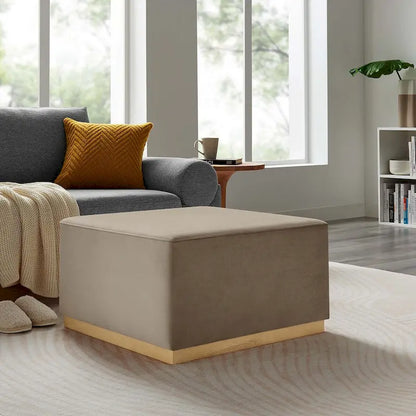 Tilden 17/28 Square Performance Velvet Upholstered Ottoman
