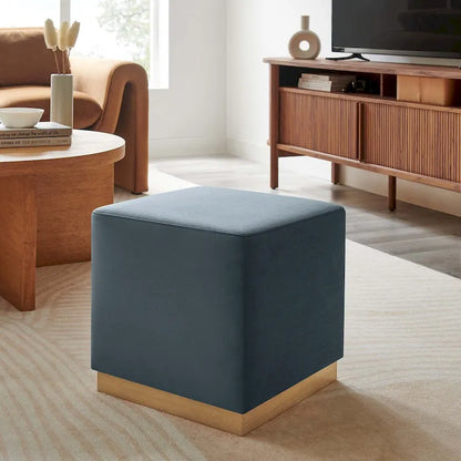 Tilden 17/28 Square Performance Velvet Upholstered Ottoman