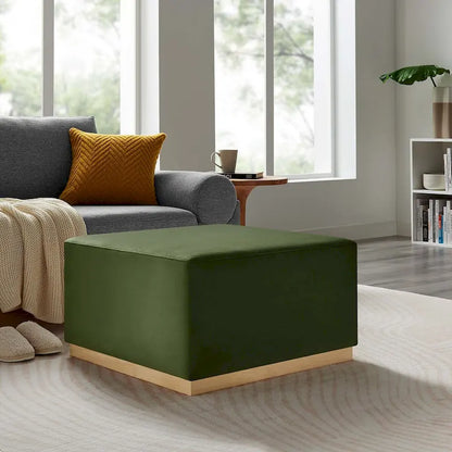 Tilden 17/28 Square Performance Velvet Upholstered Ottoman