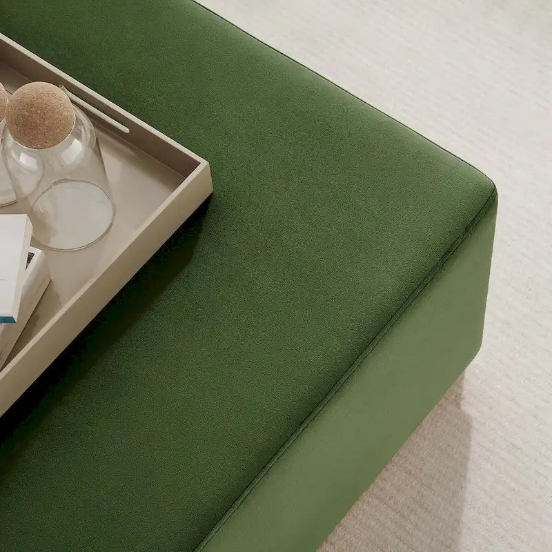 Tilden 17/28 Square Performance Velvet Upholstered Ottoman