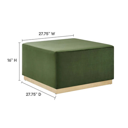 Tilden 17/28 Square Performance Velvet Upholstered Ottoman