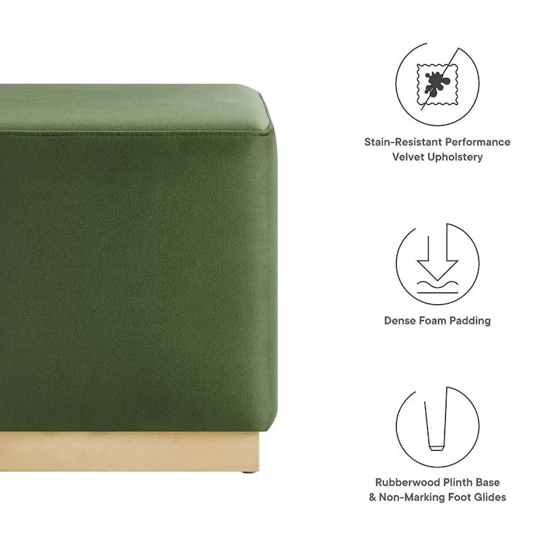 Tilden 17/28 Square Performance Velvet Upholstered Ottoman