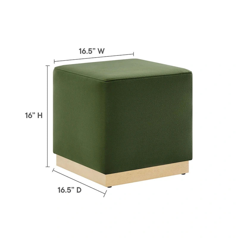 Tilden 17/28 Square Performance Velvet Upholstered Ottoman
