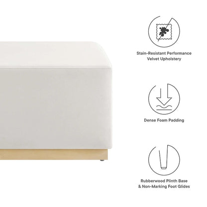 Tilden 17/28 Square Performance Velvet Upholstered Ottoman