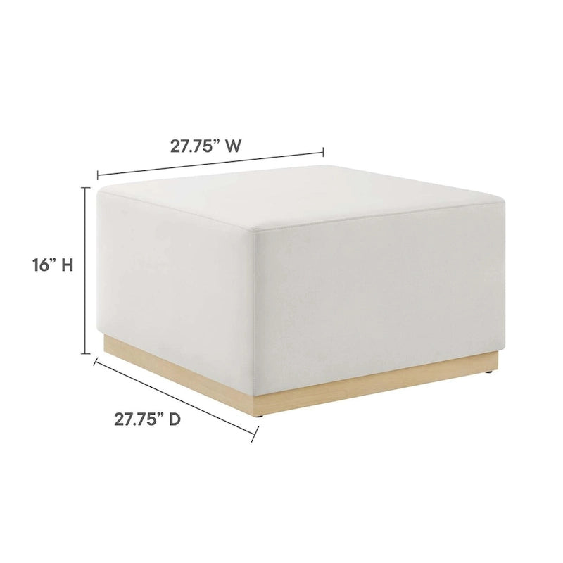 Tilden 17/28 Square Performance Velvet Upholstered Ottoman
