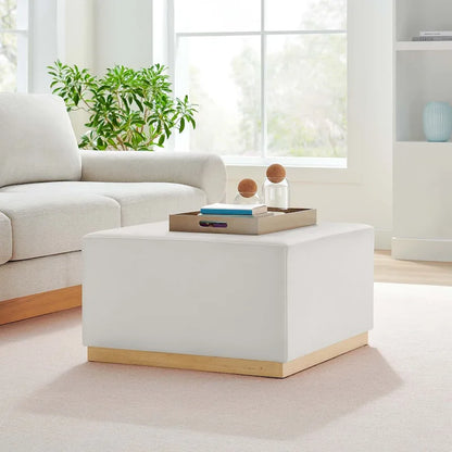Tilden 17/28 Square Performance Velvet Upholstered Ottoman
