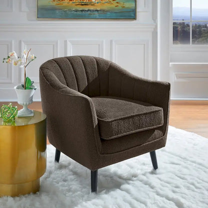 Neath Mid-Century Channel-Tufted Accent Chair with Removable Cushion Cover by iNSPIRE Q Classic