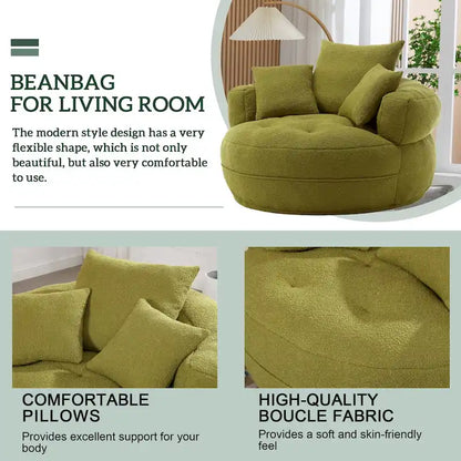 Circular wide living room fabric sofa, balcony homestay lazy sofa chair