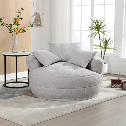 Circular wide living room fabric sofa, balcony homestay lazy sofa chair