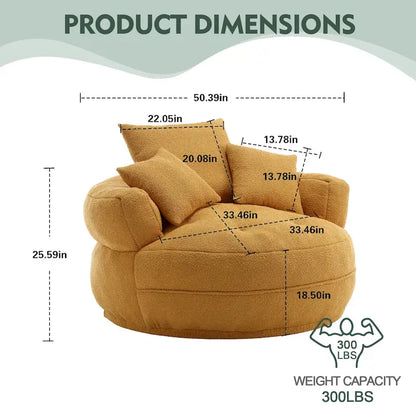 Circular wide living room fabric sofa, balcony homestay lazy sofa chair