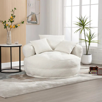 Circular wide living room fabric sofa, balcony homestay lazy sofa chair