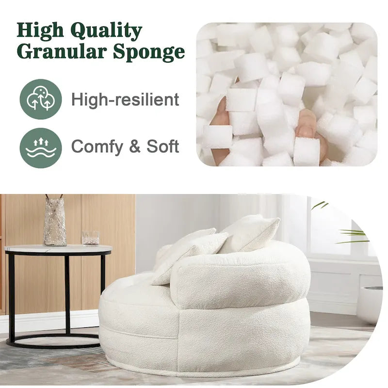 Circular wide living room fabric sofa, balcony homestay lazy sofa chair