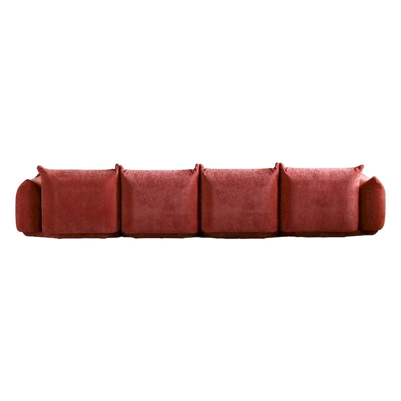 130.7 L-shape Chenille Modular Sofa Modern Sectional Semi-firm Sofa Couch with Ottoman