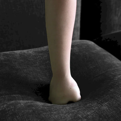 130.7 L-shape Chenille Modular Sofa Modern Sectional Semi-firm Sofa Couch with Ottoman