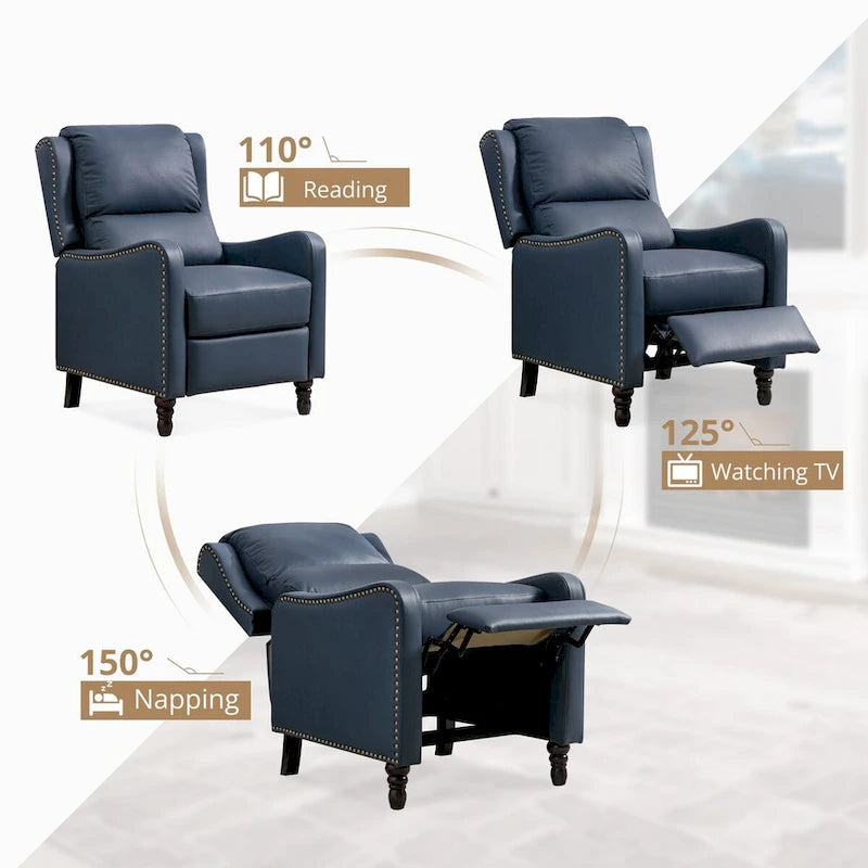 COZYMAN Genuine Leather Recliner Chair Comfortable Chairs for Living Room