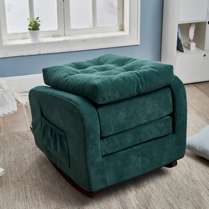 Upholstered Glider Rocking Chair with High Backrest