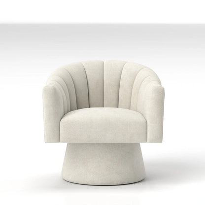 SEYNAR Modern Glam Velvet Upholstered Round Swivel Accent Arm Barrel Chair for Living Room Set of 2