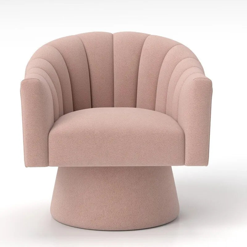 SEYNAR Modern Glam Velvet Upholstered Round Swivel Accent Arm Barrel Chair for Living Room Set of 2