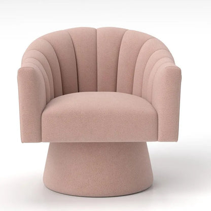 SEYNAR Modern Glam Velvet Upholstered Round Swivel Accent Arm Barrel Chair for Living Room Set of 2