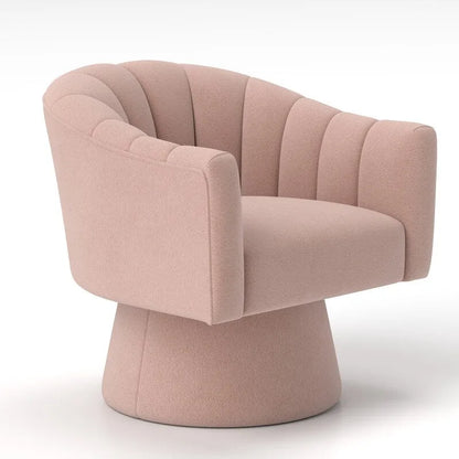 SEYNAR Modern Glam Velvet Upholstered Round Swivel Accent Arm Barrel Chair for Living Room Set of 2