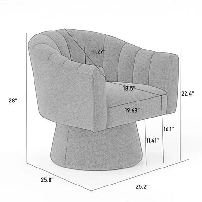 SEYNAR Modern Glam Velvet Upholstered Round Swivel Accent Arm Barrel Chair for Living Room Set of 2