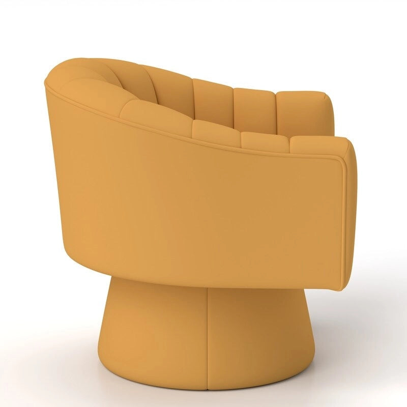 SEYNAR Modern Glam Velvet Upholstered Round Swivel Accent Arm Barrel Chair for Living Room Set of 2