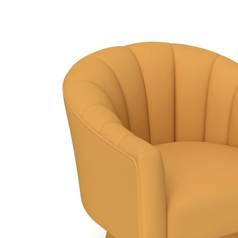 SEYNAR Modern Glam Velvet Upholstered Round Swivel Accent Arm Barrel Chair for Living Room Set of 2