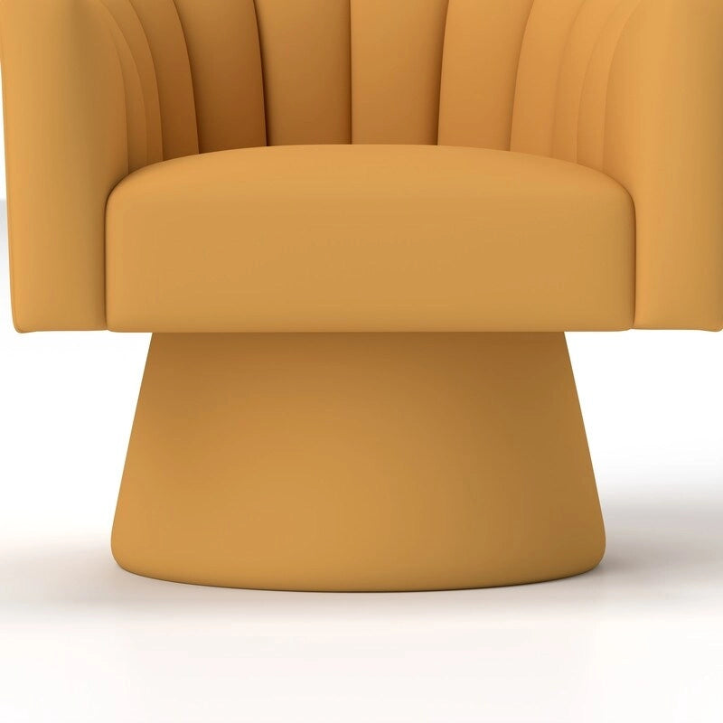 SEYNAR Modern Glam Velvet Upholstered Round Swivel Accent Arm Barrel Chair for Living Room Set of 2