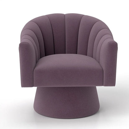 SEYNAR Modern Glam Velvet Upholstered Round Swivel Accent Arm Barrel Chair for Living Room Set of 2
