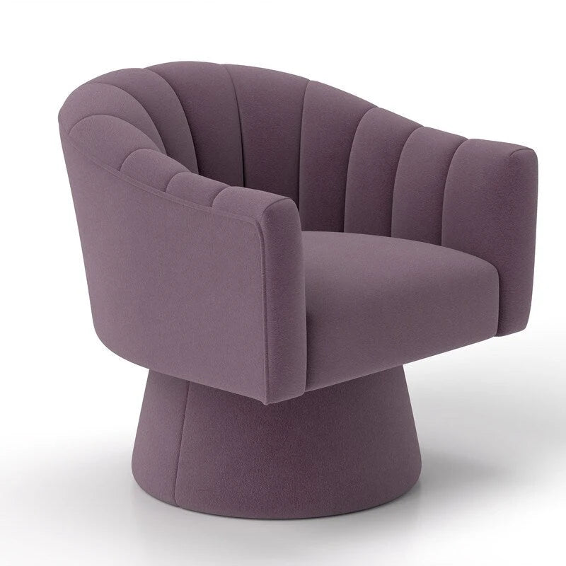 SEYNAR Modern Glam Velvet Upholstered Round Swivel Accent Arm Barrel Chair for Living Room Set of 2