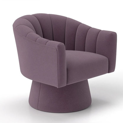 SEYNAR Modern Glam Velvet Upholstered Round Swivel Accent Arm Barrel Chair for Living Room Set of 2