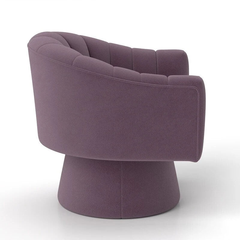 SEYNAR Modern Glam Velvet Upholstered Round Swivel Accent Arm Barrel Chair for Living Room Set of 2