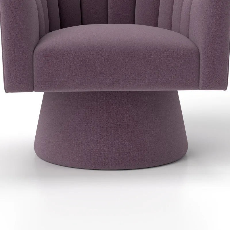 SEYNAR Modern Glam Velvet Upholstered Round Swivel Accent Arm Barrel Chair for Living Room Set of 2