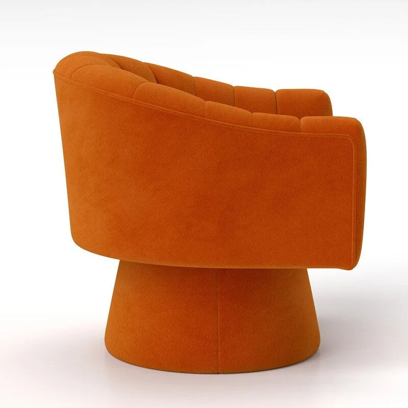 SEYNAR Modern Glam Velvet Upholstered Round Swivel Accent Arm Barrel Chair for Living Room Set of 2