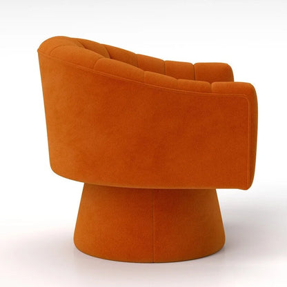 SEYNAR Modern Glam Velvet Upholstered Round Swivel Accent Arm Barrel Chair for Living Room Set of 2