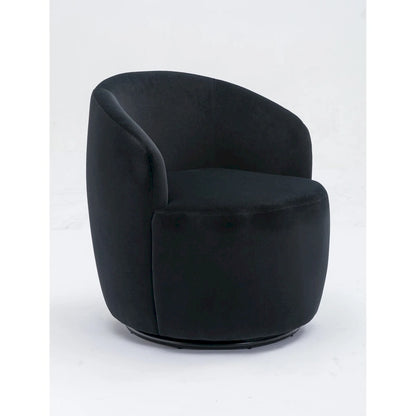 Swivel Accent Chair, Modern Round Vanity Chair for Living Room, Comfy Velvet Barrel Armchair, Small Single Sofa